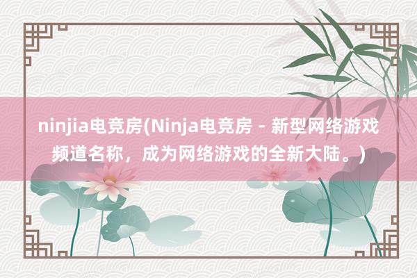 ninjia电竞房(Ninja电竞房 - 新型网络游戏频道名称，成为网络游戏的全新大陆。)