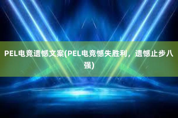 PEL电竞遗憾文案(PEL电竞憾失胜利，遗憾止步八强)