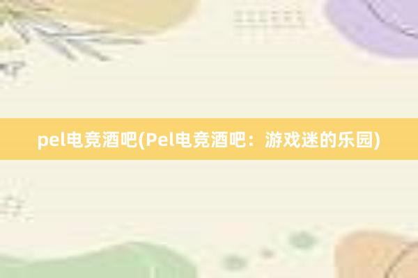 pel电竞酒吧(Pel电竞酒吧：游戏迷的乐园)