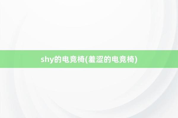 shy的电竞椅(羞涩的电竞椅)