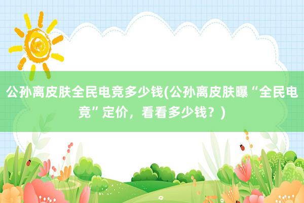 公孙离皮肤全民电竞多少钱(公孙离皮肤曝“全民电竞”定价，看看多少钱？)