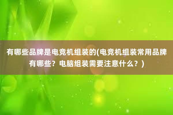 有哪些品牌是电竞机组装的(电竞机组装常用品牌有哪些？电脑组装需要注意什么？)