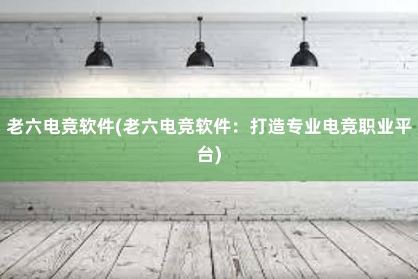 老六电竞软件(老六电竞软件：打造专业电竞职业平台)