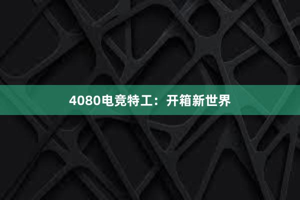 4080电竞特工：开箱新世界