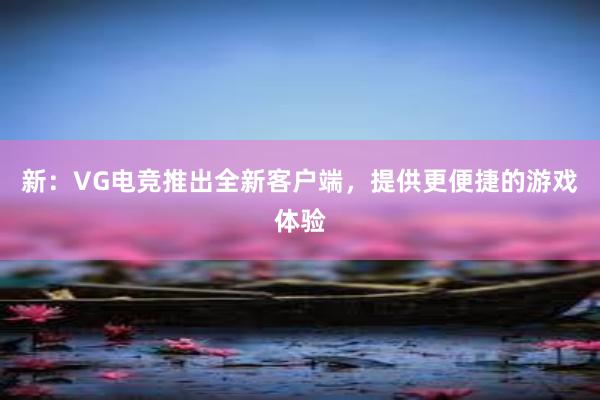 新：VG电竞推出全新客户端，提供更便捷的游戏体验