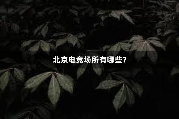 北京电竞场所有哪些？