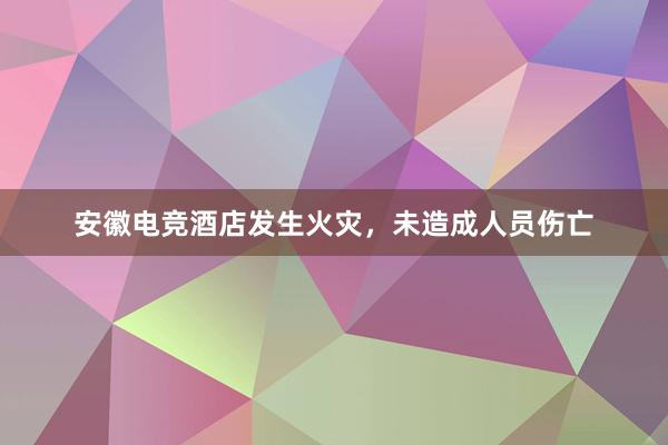 安徽电竞酒店发生火灾，未造成人员伤亡