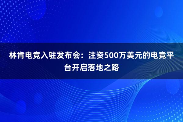 林肯电竞入驻发布会：注资500万美元的电竞平台开启落地之路