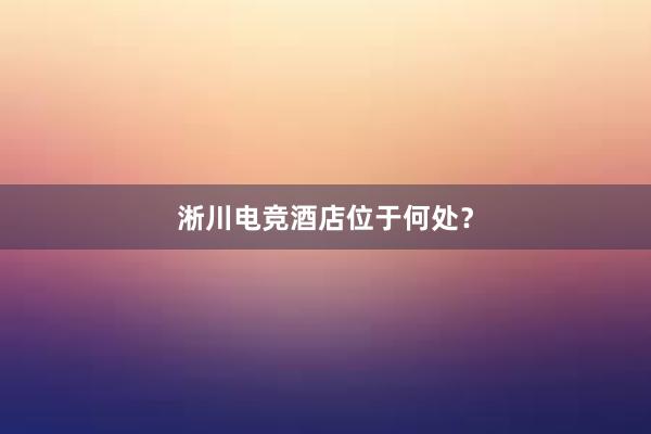 淅川电竞酒店位于何处？