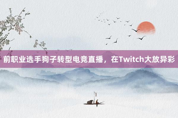 前职业选手狗子转型电竞直播，在Twitch大放异彩