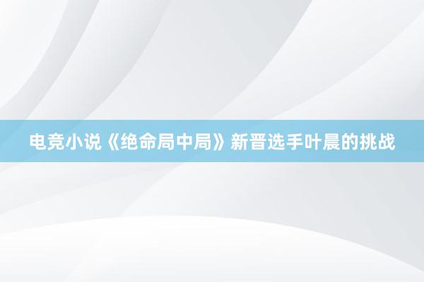 电竞小说《绝命局中局》新晋选手叶晨的挑战