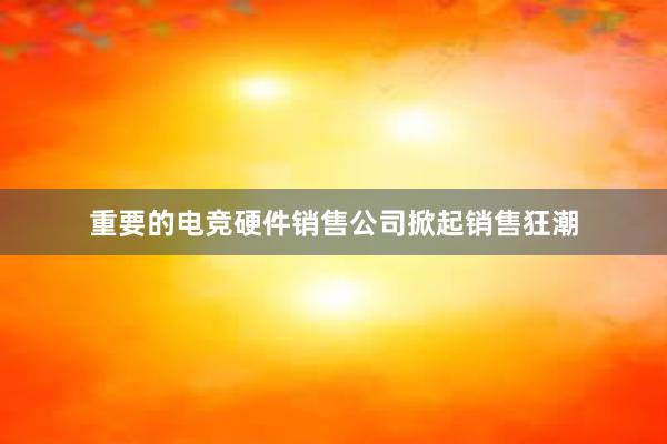 重要的电竞硬件销售公司掀起销售狂潮