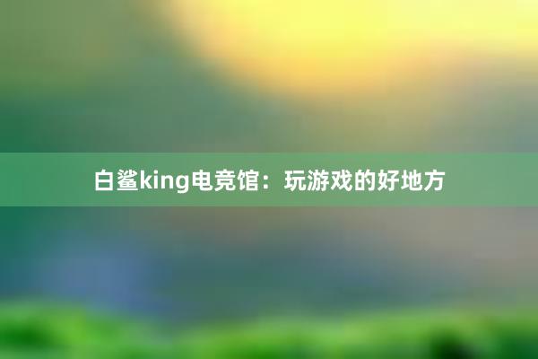 白鲨king电竞馆：玩游戏的好地方