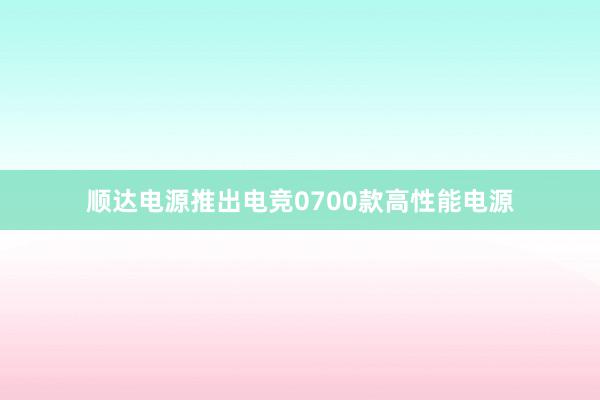 顺达电源推出电竞0700款高性能电源